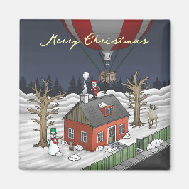 Santa's Fancy Hot Air Balloon マグネット