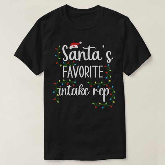 Santa's Fav Intake Rep Funny Christmas Medical for Tシャツ (デザイン正面)
