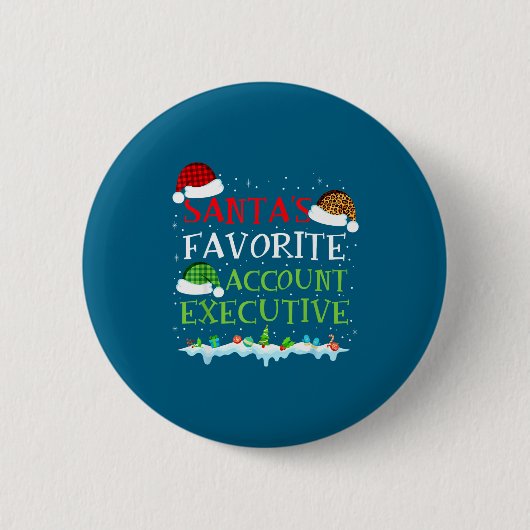 Santa's Favorite Account Executive Fun Christmas  缶バッジ (正面)
