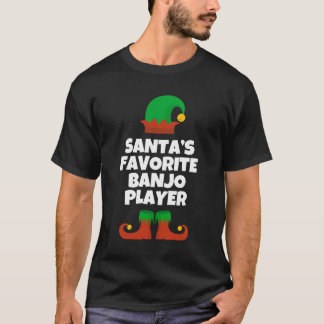 Santa'S Favorite Banjo Player Funny Christmas Gift Tシャツ