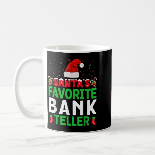 Santa's Favorite Bank Teller Christmas Matching Co コーヒーマグカップ (左)