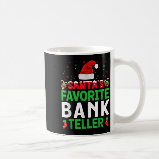 Santa's Favorite Bank Teller Christmas Matching Co コーヒーマグカップ (右)