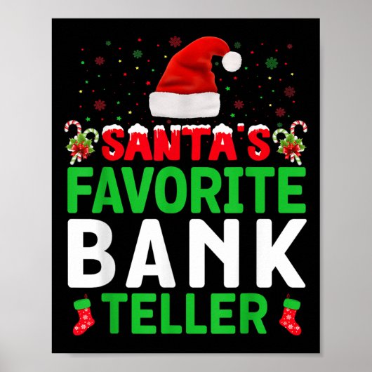 Santa's Favorite Bank Teller Christmas Matching Co ポスター (正面)
