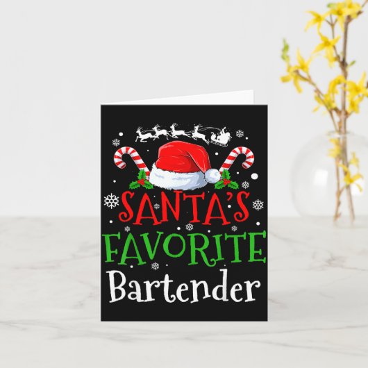 Santa's Favorite Bartender Christmas Party  カード (黄色い花)