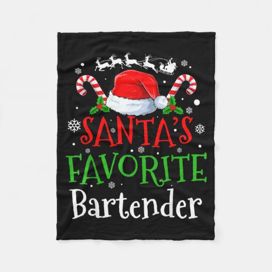 Santa's Favorite Bartender Christmas Party  フリースブランケット (正面)