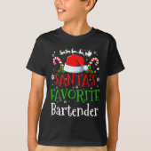 Santa's Favorite Bartender Christmas Party Tシャツ (正面)