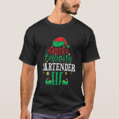 Santa's Favorite Bartender Elf Christmas Matching Tシャツ (正面)