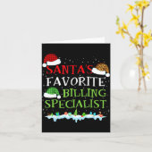 Santa's Favorite Billing Specialist Fun Christmas  カード (黄色い花)