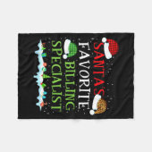 Santa's Favorite Billing Specialist Fun Christmas  フリースブランケット (正面(横))