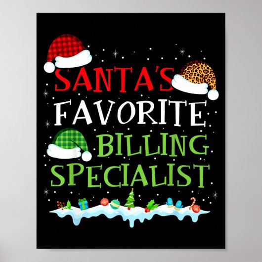 Santa's Favorite Billing Specialist Fun Christmas ポスター (正面)