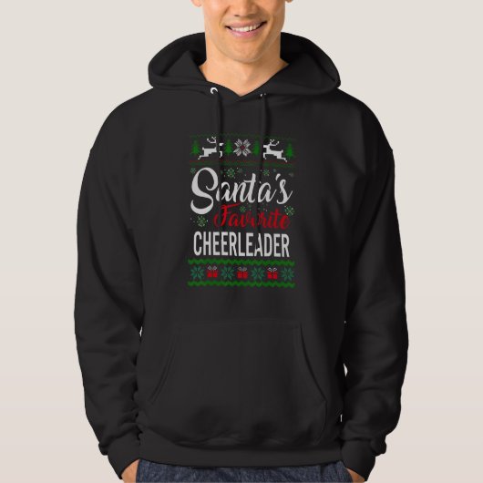 Santa's Favorite Cheerleader Christmas Ugly Sweate パーカ (正面)