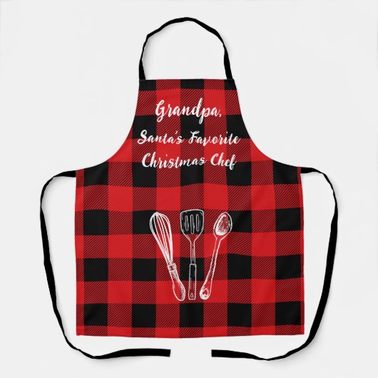 Santa's Favorite Chef Flannel エプロン (正面)