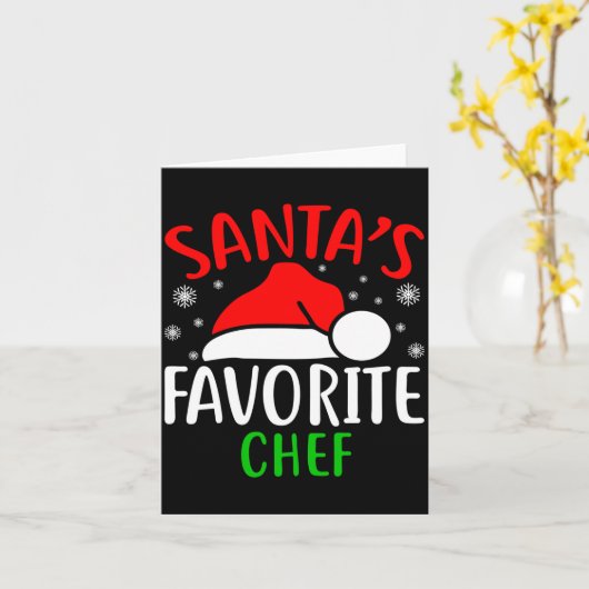 Santas Favorite Chef Funny Christmas Xmas Santa Lo カード (黄色い花)