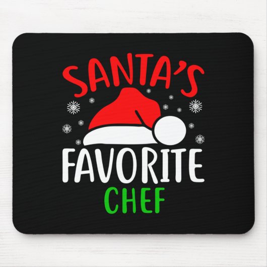 Santas Favorite Chef Funny Christmas Xmas Santa Lo マウスパッド (正面)