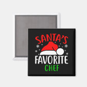 Santas Favorite Chef Funny Christmas Xmas Santa Lo マグネット (正面/裏面)