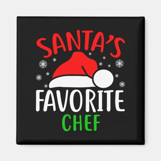 Santas Favorite Chef Funny Christmas Xmas Santa Lo マグネット (正面)