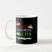 Santa's Favorite Cma Fun Christmas Medical Istant コーヒーマグカップ (左)