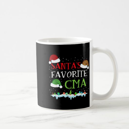 Santa's Favorite Cma Fun Christmas Medical Istant コーヒーマグカップ (右)