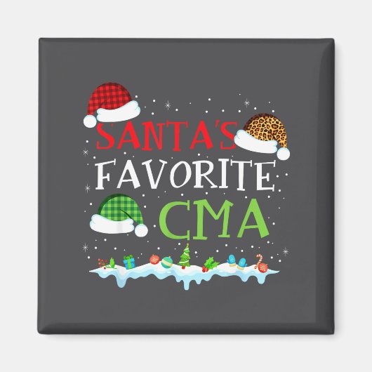 Santa's Favorite Cma Fun Christmas Medical Istant  マグネット (正面)