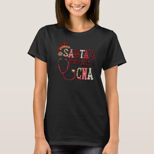 Santa's Favorite CNA Certified Nursing Assistant N Tシャツ (正面)