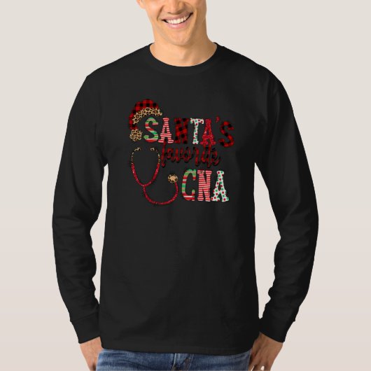 Santa's Favorite CNA Certified Nursing Assistant N Tシャツ (正面)