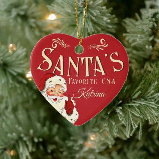 Santa's Favorite CNA Christmas Ornament セラミックオーナメント (ツリー)