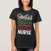 Santa's Favorite Correctional Nurse Xmas Santa Hat Tシャツ (正面)