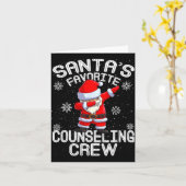 Santa's Favorite Counseling Crew Christmas  カード (黄色い花)