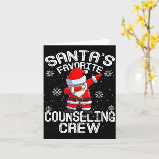 Santa's Favorite Counseling Crew Christmas  カード (黄色い花)