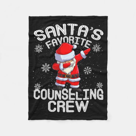 Santa's Favorite Counseling Crew Christmas  フリースブランケット (正面)