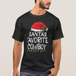 Santa's Favorite Cowboy Christmas Santa Claus Tree Tシャツ<br><div class="desc">Santa's Favorite Cowboy Christmas Santa Claus tree lights</div>