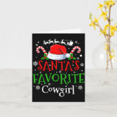 Santa's Favorite Cowgirl Christmas Party  カード (黄色い花)