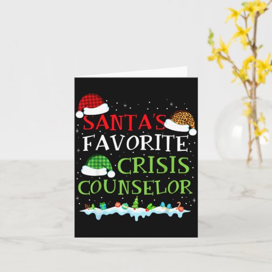 Santa's Favorite Crisis Counselor Fun Christmas  カード (黄色い花)