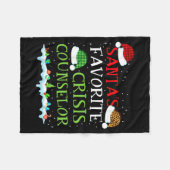 Santa's Favorite Crisis Counselor Fun Christmas フリースブランケット (正面(横))