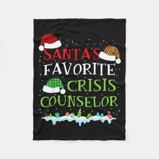 Santa's Favorite Crisis Counselor Fun Christmas フリースブランケット (正面)