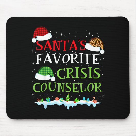 Santa's Favorite Crisis Counselor Fun Christmas マウスパッド (正面)
