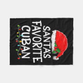 Santa's Favorite Cuban Christmas Santa Claus Tree フリースブランケット (正面(横))