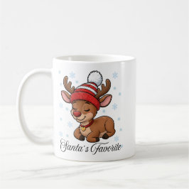 Santa's Favorite Cute Reindeer Christmas Mug コーヒーマグカップ