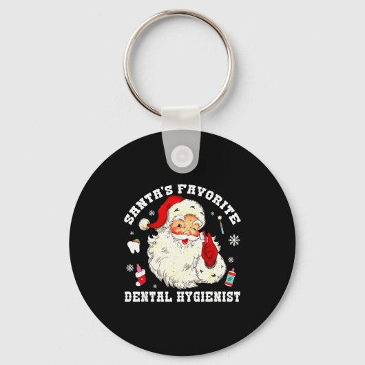 Santas Favorite Dental Hygienist Christmas Funny G キーホルダー (正面)