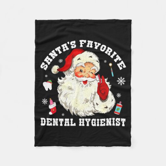 Santas Favorite Dental Hygienist Christmas Funny G フリースブランケット (正面)