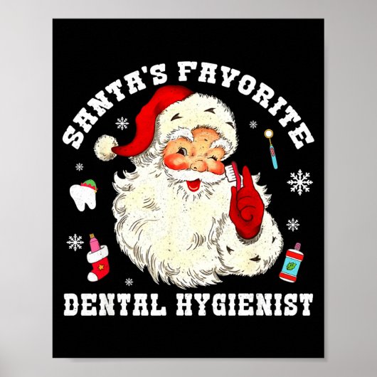 Santas Favorite Dental Hygienist Christmas Funny G ポスター (正面)