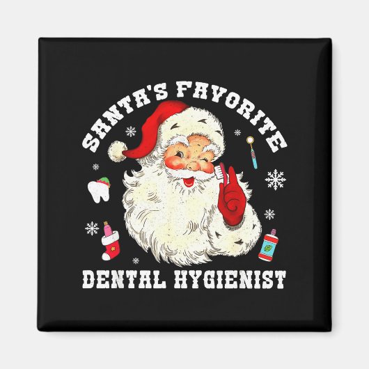 Santas Favorite Dental Hygienist Christmas Funny G マグネット (正面)
