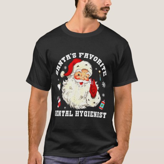 Santas Favorite Dental Hygienist Christmas Funny G Tシャツ (正面)
