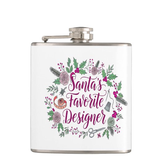 Santa's favorite designer Christmas sewing gift id フラスク (正面)