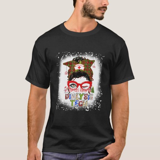 Santa's Favorite Dialysis Tech Christmas Pajama Li Tシャツ (正面)