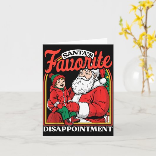 Santas Favorite Disapintment Funny Sarcastic Chris カード (黄色い花)