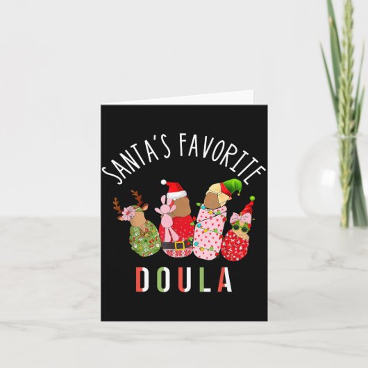 Santa's Favorite Doula Nurse Christmas Stpartum Mi カード (正面)