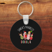 Santa's Favorite Doula Nurse Christmas Stpartum Mi キーホルダー (正面)