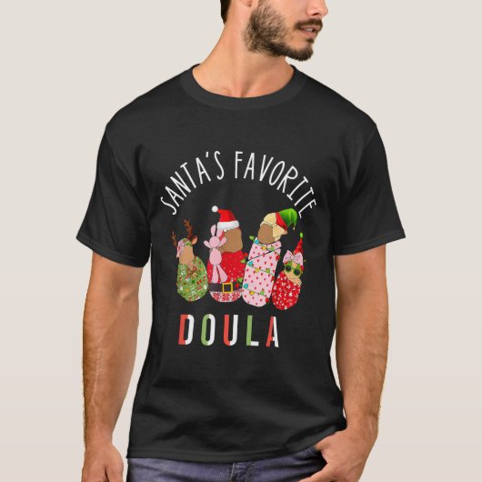 Santa's Favorite Doula Nurse Christmas Stpartum Mi Tシャツ (正面)