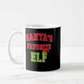 Santa's Favorite Elf Christmas Family Matching Gro コーヒーマグカップ (左)